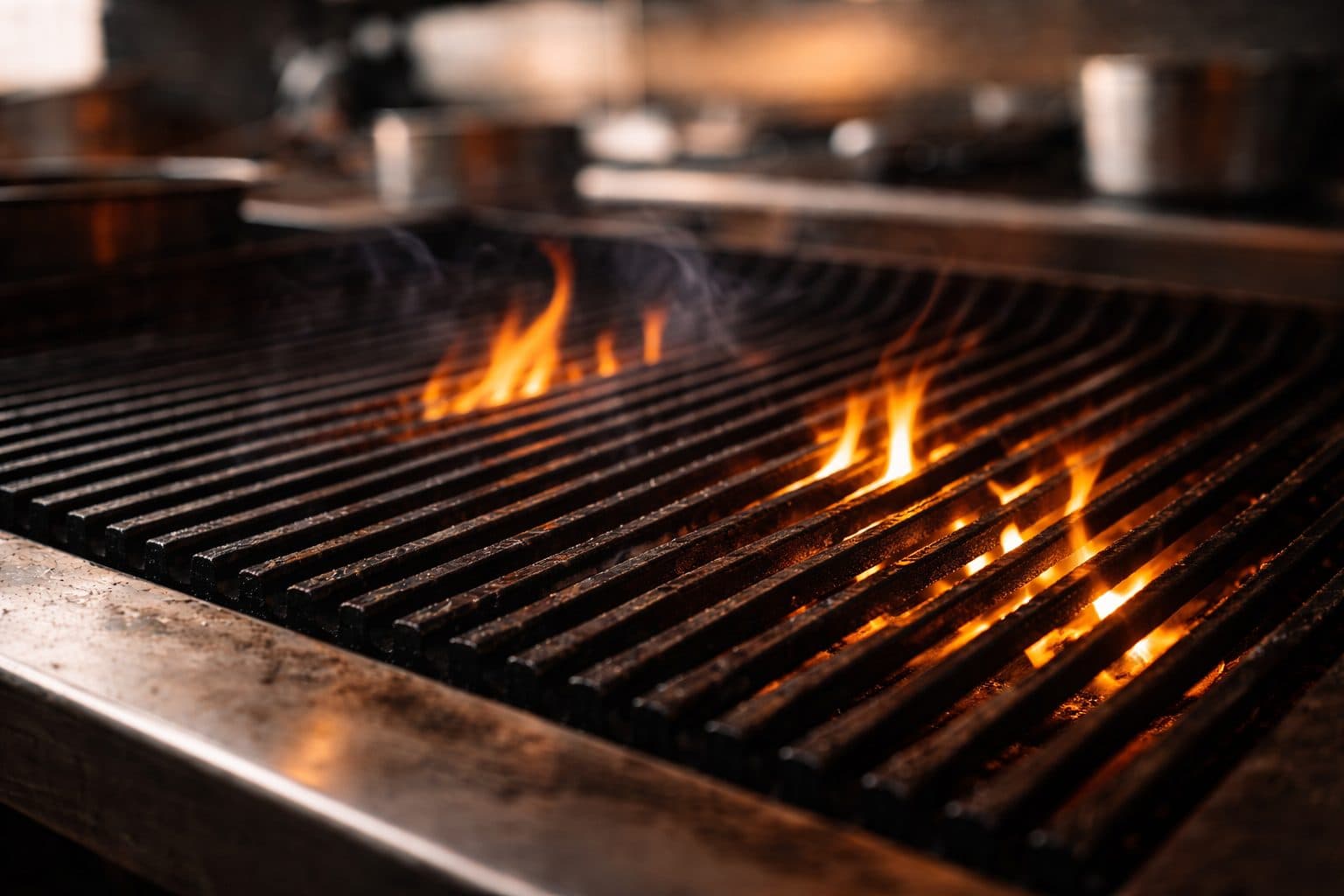 Fire grill action shot